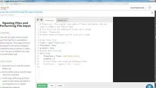 COP1000 Opening Files and Performing File Input in Python