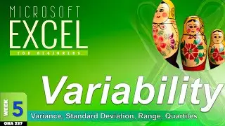 Measures of Variability in Excel: Variance, Standard Deviation, Range (WK5)