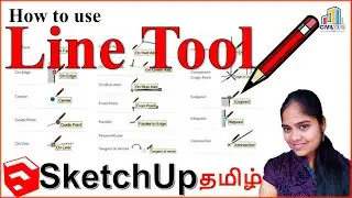 Google Sketchup - தமிழ் - How to use Line Tool in Sketchup detailed explanations