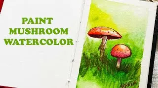 Mini 🍄 Mushrooms Painting using Watercolors