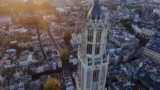 Dom Tower from the sky at sundown 2