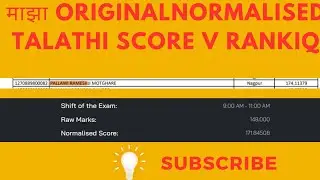 My तलाठी  Normalised Score Vs Rank iq score