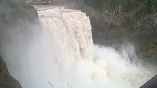 Video shows raging Snoqualmie Falls as river surges over flood stage