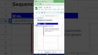 Sequence Function in Excel and Google sheets