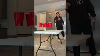 Beer Pong With Floating Cups?! 👀 #shorts