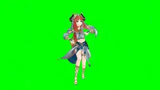 Nilou Fortnite Default Dance Green Screen - Genshin Impact MMD