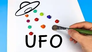 Acrylic Painting Day #17 || UFO In The Sky || Kep Ghak Art