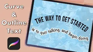 How to curve and outline text in Procreate | Text on a path Step by step tutorial