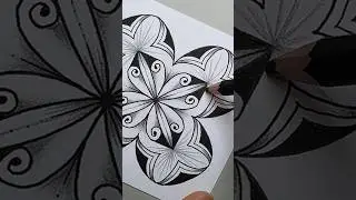 Drawing Zentangle – FLOURISH, FRAN  #zentangle #zentangleart #doodle #drawing #howtodraw #mandala