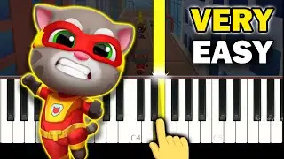 Talking TOM HERO DASH - Rooftop City Song - VERY EASY Piano tutorial