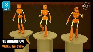 3d Robot Animation Cycle - Walk & Run (Autodesk 3DS MAX Project)