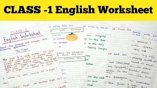 Class-1 English Grammer Worksheet # no-2 | English Grammer Worksheet For Class -1 |