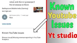 [Know issues] Missing revenue reporting in Youtube Analytics - know youtube issues