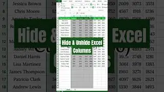 Hide & Unhide Excel Columns | Keyboard Shortcuts