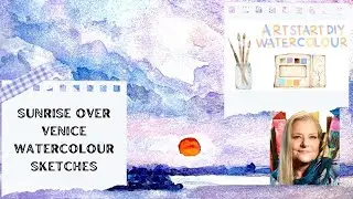 Mesmerising Watercolour Sketch: Sunrise over Venice