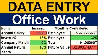 Excel Employee Data Entry Work | Office Work in Excel 🔥 #data_entry_in_excel
