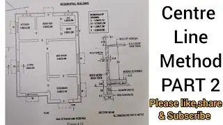 Part 2 video | estimate of building by using centre line method | 1 room residencial building 🏢