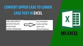 Convert upper case text to Lower case text in excel