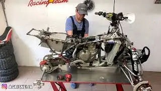 Honda TRX - KTM SXF450 hybrid disassembly.