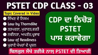 PSTET CDP - 3 | Pstet Paper 2 Preparation - Pstet New Notification 2023 - Pstet Punjabi Study Notes