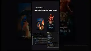 text and image with blink and glow effect in html css and javascript 
