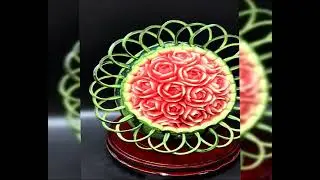 Fruit carving  Watermelon flower basket carving art tutorial