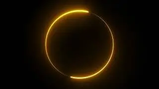 Round Circle Golden Neon Video Frame Seamless Looped