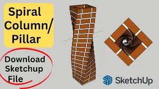 How To Make Pillar In Sketchup | Make Spiral Column In Sketchup Without Extension 
