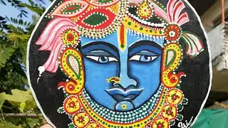 #Rajasthani painting #shrinathji😍❤️ beautiful shreenathji painting on cardboard 🤩 ll no mdf board 🔥