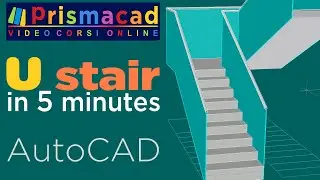 How to build a U -Type Stairs with AutoCAD in 5 minutes - Architecture