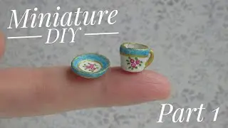 Miniature ☕ Мини чашка и блюдце.