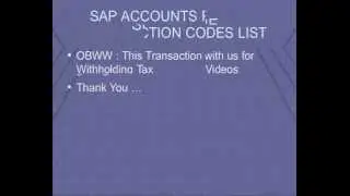 SAP Accounts Payable Transaction Codes List, Module Tutorial