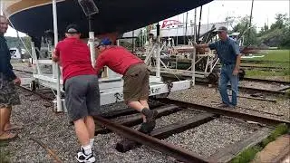 launching a sailboat using the Marine Railway system at the NCYC North Channel Yacht Club