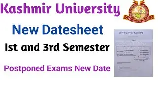 Revised Datesheet of Postponed Papers for UG 1st & UG 3rd Semesters under NEP.