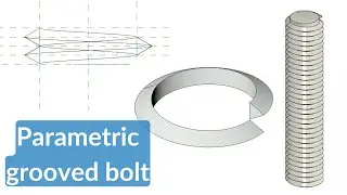 Revit family | Parametric grooved bolt | swept blend and array