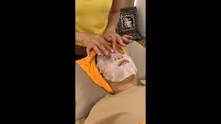 Thai food massage with stem cell mask during massage.