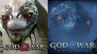 The moment when Jörmungandr first appears in God of War and God of War Ragnarök!