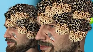 ASMR Removal Dog Ticks & Worm Infected Head | Severely Injured animation