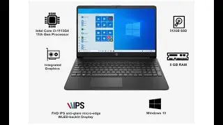 HP Laptop 15s fq2072TU i3 11th Gen Jet black Unboxing
