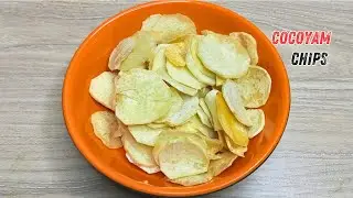 HOW TO MAKE COCOYAM CHIPS IN NIGERIA | HOW TO COOK BIG TARO | How To Make Crispy Taro Chips