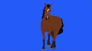 running horse anime green screen/ walking horse animation green screen [Free]