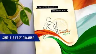 Simple & Easy Gandhi Jayanti Drawing | Poster