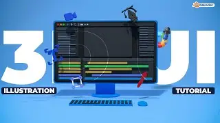 3D ILLUSTRATION TUTORIAL BLENDER - BLENDER WEB UI ILLUSTRATION - BLENDER 3D PART-2