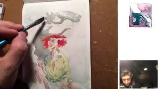 Moon Day 16 -aquarela do cachorro louco