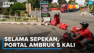 Selama Sepekan, Portal di Dekat Jembatan Semampir Kota Kediri Sudah Ambruk Lima Kali