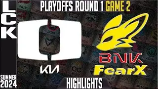 DK vs FOX Highlights Game 2 | LCK 2024 Summer Playoffs Round 1 | Dplus KIA vs BNK FearkX G2
