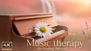 Music therapy with rain sounds and relaxing piano for soul healing, meditation and deep relaxation