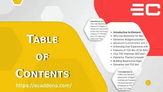 Table of Contents Widget Elementor Wordpress