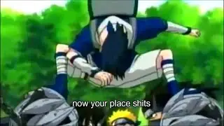 sasuke saving naruto while fighting with the demon brothers