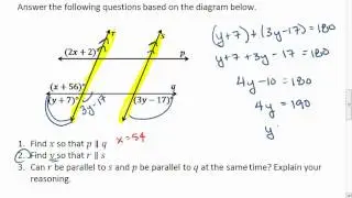 Geometry 3.3 (4 of 4) Proving Parallel Lines, Solving for x and y